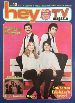 Picture of Hey Tv Magazin Dergisi: Sayı: 13 / 6 Şubat 1978 (Grup Anadolu Majör Poster - Cem Karaca Edirhan'la Birleşti)