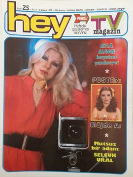 Hey Tv Magazin Dergisi: Sayı: 25 / 2 Mayıs 1977 (Ayla Algan Hayatını Yazdırıyor - Mutsuz Bir Adam: Selçuk Ural - Alice Cooper Vampirliğe Veda Etti!) resmi