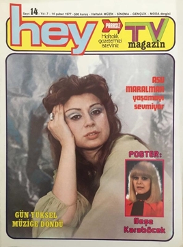 Picture of Hey Tv Magazin Dergisi: Sayı: 14 / 14 Şubat 1977 (Asu Maralman Yaşamayı Sevmiyor - Gün Yüksel Müziğe Döndü - 1976 Dünya Otomobil Şampiyonu James Hunt)