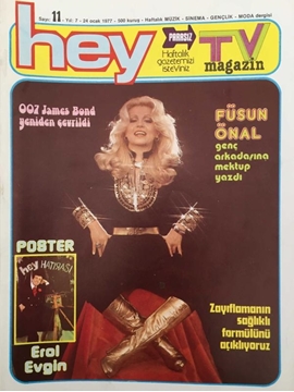 Picture of Hey Tv Magazin Dergisi: Sayı: 11 / 24 Ocak 1977 (007 James Bond Yeniden Çevrildi - Füsun Önal Genç Arkadaşlarına Mektup Yazdı)