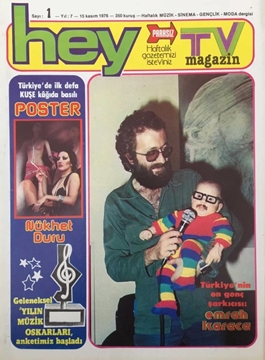 Hey Tv Magazin Dergisi: Sayı: 1 / 15 Kasım 1976 (Türkiye'nin En Genç Şarkıcısı: Emrah Karaca - Eski Cici Kızlardan Şebnem Aksu Türk Müziği Öğreniyor) resmi