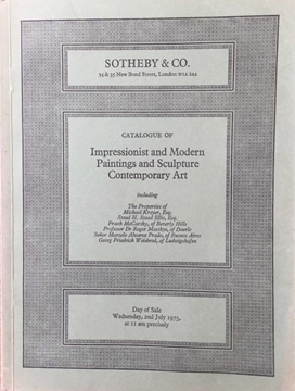 Picture of Sotheby Co - Impressionist and Modern Paintings and Sculpture Contemporary Art - London / July 1975 (Empresyonist ve Modern Resim ve Heykel Çağdaş Sanat)
