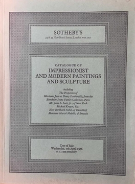 Sotheby's - Catalogue of Impressionist and Modern Paintings and Sculpture - London / April 1976 (Empresyonist ve Modern Resim ve Heykel Kataloğu) resmi