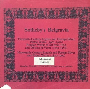 Picture of Sotheby's Belgravia: Twentieth-Century English and Foreign Silver,Plated Wares (1901-1976) April 1977 (Yirminci Yüzyıl İngiliz ve Yabancı Gümüş Kaplamalı Mallar (1901-1976) / Nisan 1977)