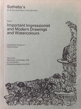 Sotheby's London: Important Impressionist and Modern Drawings and Watercolours / December 1976 (Önemli Empresyonist ve Modern Çizimler ve Suluboyalar / Aralık 1976) resmi
