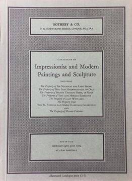 Picture of Sotheby Co London: Catalogue of Impressionist and Modern Paintings and Sculpture / June 1972 (Empresyonist ve Modern Resim ve Heykel Kataloğu / Haziran 1972)