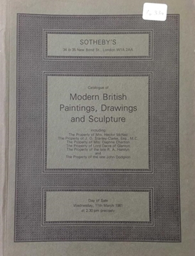 Sotheby's London: Catalogue of Modern British Paintings, Drawings and Sculpture / March 1981 (Modern İngiliz Resim,Çizim ve Heykel Kataloğu / Mart 1981) resmi