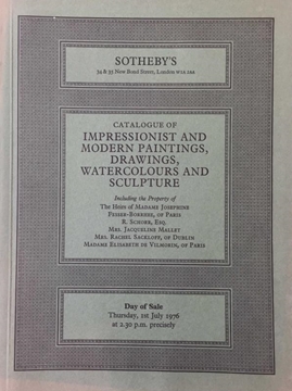 Picture of Sotheby's London: Catalogue of Impressionist and Modern Paintings, Drawings, Watercolours and Sculpture / July 1976 (Empresyonist ve Modern Tablolar, Çizimler, Suluboyalar ve Heykel Kataloğu / Temmuz 1976)