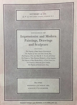 Sotheby Co: Catalogue of Impressionist and Modern Paintings,Drawings and Sculpture / March 1965 (Empresyonist ve Modern Resim, Çizim ve Heykel Kataloğu / Mart 1965) resmi