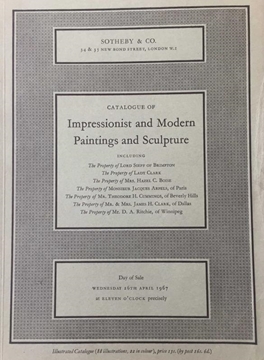 Picture of Sotheby Co: Catalogue of Impressionist and Modern Paintings and Sculpture / April 1967 (İzlenimci ve Modern Resim ve Heykel Kataloğu / Nisan 1967)