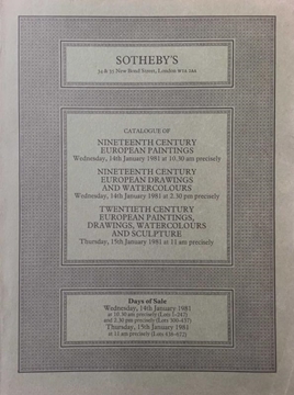 Sotheby's London: Catalogue of Nineteenth Century European Paintings / January 1981 (Ondokuzuncu Yüzyıl Avrupa Tabloları Kataloğu / Ocak 1981) resmi
