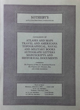 Picture of Sotheby's: Catalogue of Atlases and Maps Travel and Americana Topographical,Naval and Military Books Autograph Letters Manuscripts and Historical Documents / July 1976)