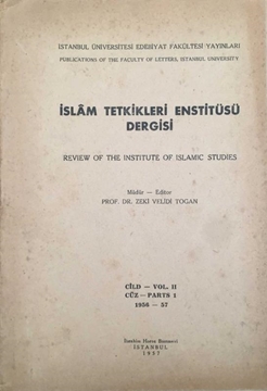 İslam Tetkikleri Enstitüsü Dergisi: Review of The Institute of Islamic Studies / Cild - Vol. II / Cüz - Parts 1 1956-57 resmi