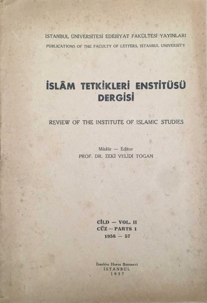 Picture of İslam Tetkikleri Enstitüsü Dergisi: Review of The Institute of Islamic Studies / Cild - Vol. II / Cüz - Parts 1 1956-57