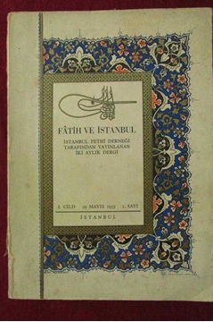 Fatih ve İstanbul 1.Cild 29 Mayıs 1953 1.Sayı resmi