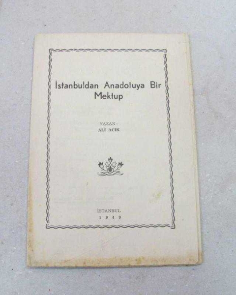 istanbuldan anadoluya bir mektup 1949 - ali açık resmi