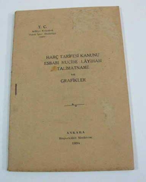Harç Tarifesi Kanunu 1934 ADLİYE VEKALETİ HUKUK resmi