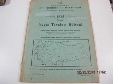 YAĞIŞ Tevziatı Bülteni 1935 ankara Tevfik göymen resmi