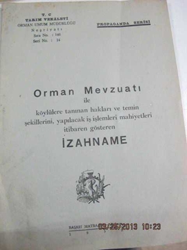 Picture of orman mevzuatı izahnamesi 1953