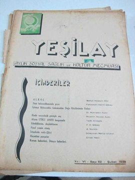 Picture of YEŞİLAY aylık sağlık mecmuası  sayı 62-1938