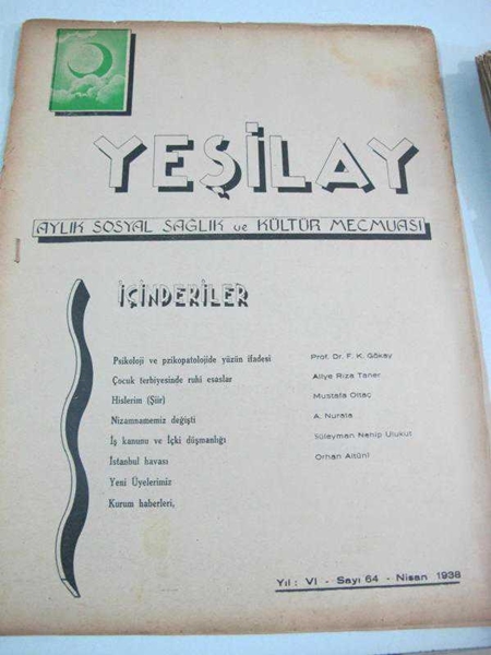Picture of YEŞİLAY  aylık sağlık mecmuası  sayı 64-1938