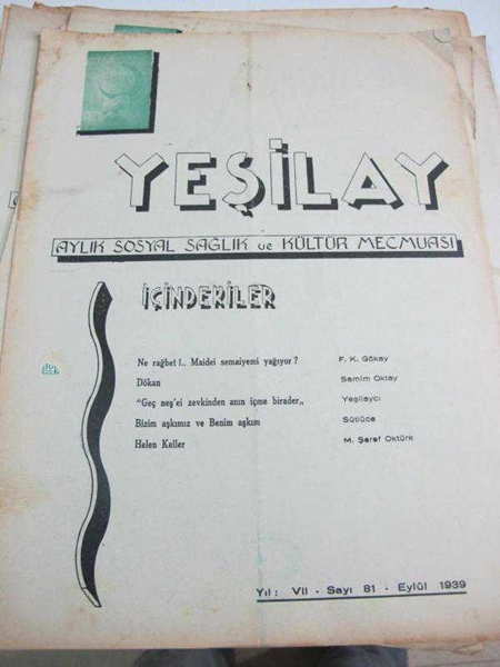 Picture of YEŞİLAY  aylık sağlık mecmuası  sayı 81-1939