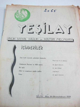 Picture of YEŞİLAY  aylık sağlık mecmuası  sayı 84-1939