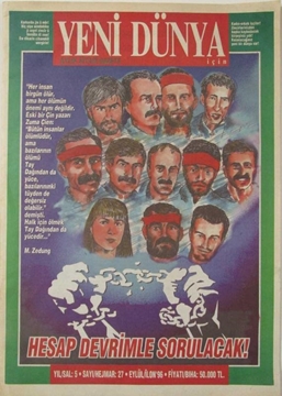 Yeni Dünya Aylık Siyasi Gazete - Yıl.5, Sayı.27, Eylül 1996 (Devrim, Kürt Konulu) resmi