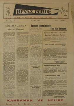 Beyaz Perde İzmir Filmciler Derneği Gazetesi - Yıl.2, Sayı.16, 15.3.1960 - Sinemalarda Garanti Meselesi, Yeni Kurulan Cemiyet resmi