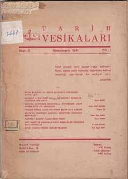 Tarih Vesikaları - Sayı.3, Birinciteşrin 1941, Cilt.I - II.Mahmut'un İzzet Molla ve Asakir-i Mansure Hakkında Bir Hattı resmi