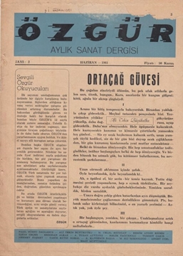 Picture of Özgür Aylık Sanat Dergisi - Sayı.2, Haziran 1961 - Kerim Aydın Erdem'in Deli Pazarı Adlı Romanından