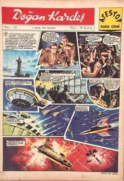 Picture of Doğan Kardeş Haftalık Çocuk Dergisi - Cilt:3, Sayı:54, 6 Kasım 1967 - Çizgi Romanlar: Ateştop Kara Gemi, Yıldırım Kaptan